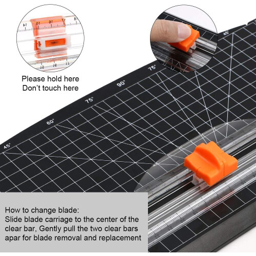 Automatic Security Safeguard Paper Cutter for Safe Craft Projects, Precise Cutting with Sharp Blade, Lightweight Design for Mobility, Side Ruler for A 2