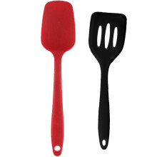Ustensiles de cuisine asiatiques ergonomiques, en silicone résistant à la chaleur, pour surfaces antiadhésives, lame flexible et long manche,