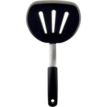 Kitchen Maestro, hitzebeständiger, flexibler Silikon-Spatel mit Antihaftbeschichtung, Edelstahlkern, ultradünne Klinge zum Wenden und Servieren,