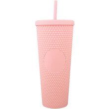 Studded Tumbler, Perfect for Personalized DIY Gifts, Reusable Nonslip Grip Leak Resistant Drinkware for Iced Coffee Enthusiasts, 24oz