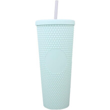 Reusable Studded Tumbler, Nonslip Grip Spillproof Drinkware with Color Changing Feature, 24oz Ideal for Iced Coffee and Personalized DIY Gifts