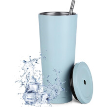 Isolierbecher, doppelwandig, vakuumisoliert, Edelstahl, für kalte und heiße Getränke, auslaufsicherer Deckel, BPA-frei, spülmaschinenfest, für