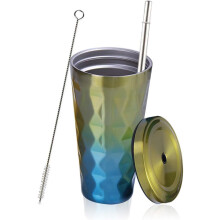 Wiederverwendbarer Edelstahl-Kaffeebecher, auslaufsicherer Reisebecher mit doppelwandiger Isolierung, tragbarer isolierter Wasserbecher aus Edelstahl