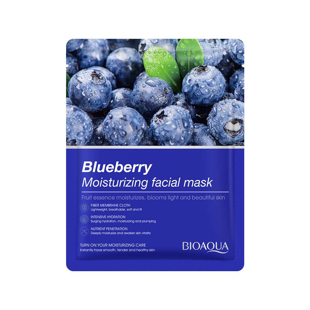 (Blueberry) Facial Mask BIOAOUA Facial Mask Sheet Pack Hydrating and Moisturizing