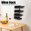 Rustic Wall Mounted Wine Rack Iron Bronze for 4 Bottles, Kitchen & Dining 5