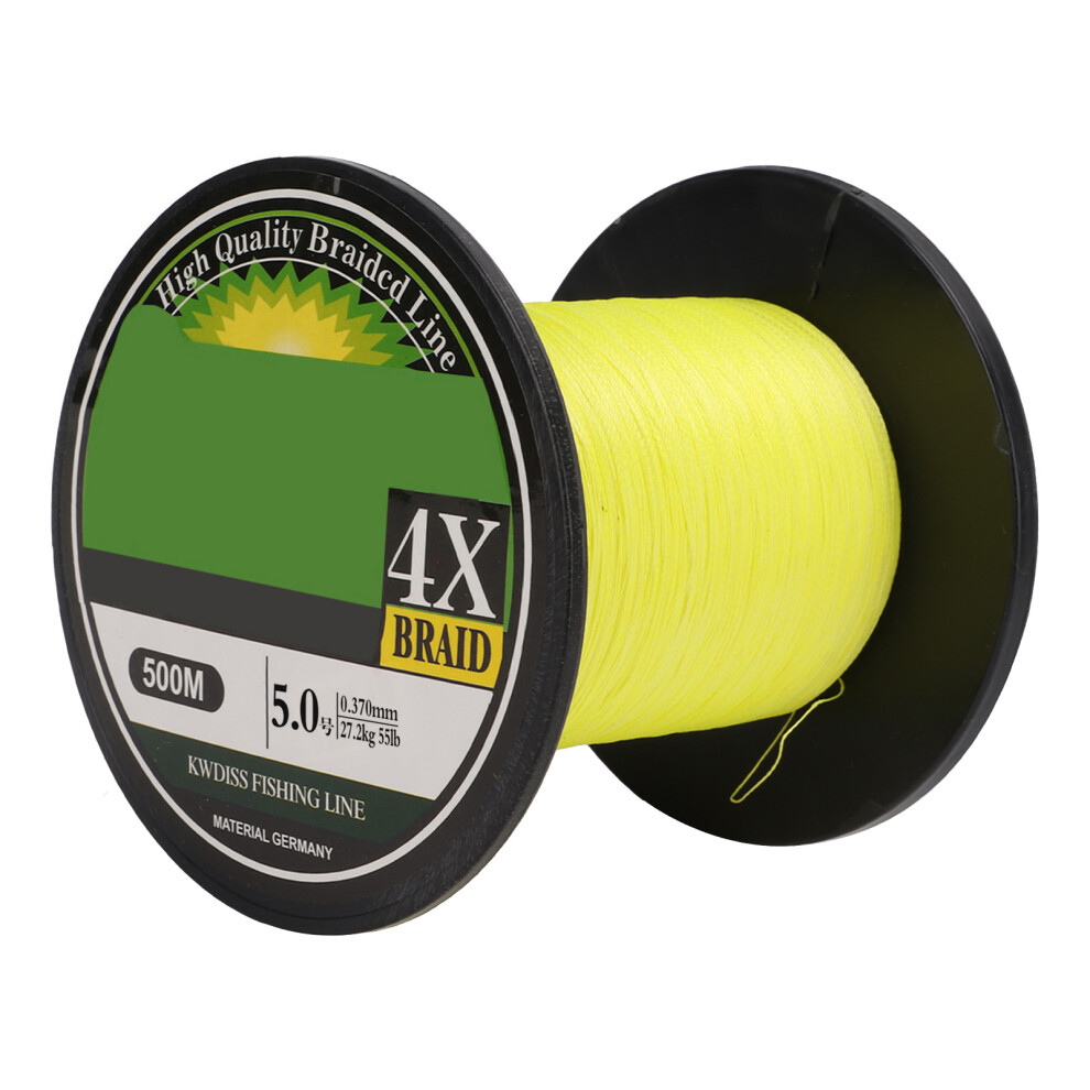 (5.0) Braided Fishing Line 546 Yds 4 Strands PE Yellow 1.2-image-OPC-PMXD5Q7-NEW