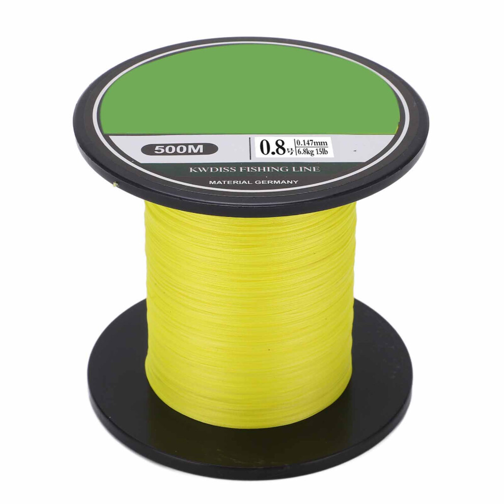 (0.8) 8 Strands 500m PE Braided Fishing Line Yellow 8.0-image-OPC-PMXD6KQ-NEW