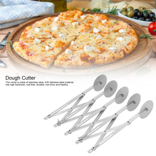 5-Wheel Stainless Steel Pizza and Dough Cutter with Adjustable Width 2