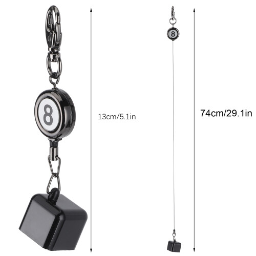 Pool Cue Chalk Holder with Belt Clip Retractable Design Billiards Accessory 1