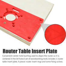 Woodworking Router Table Insert Plate Kit - 4 Rings, Size 232*119mm