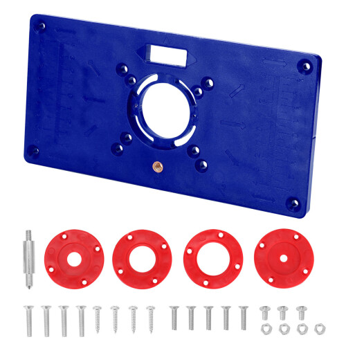 Woodworking Router Table Insert Plate Kit - 4 Rings, Size 232*119mm 1