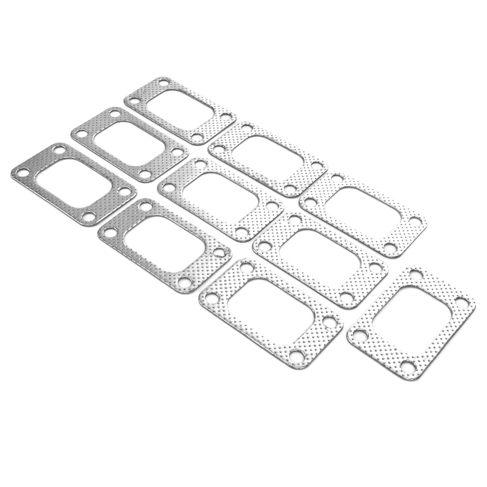 10Pcs T3 Flange Turbo Gasket Set, Graphite Aluminum Fit For T34 T35 Gt35 Silver 4231360234941