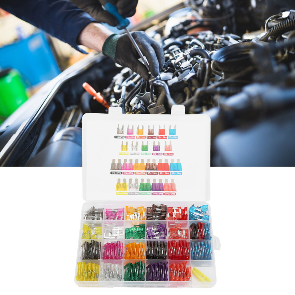 254Pcs Blade Fuse Kit Small Medium Size 2A-40A Auto Car Audio Tailight 5011360235570