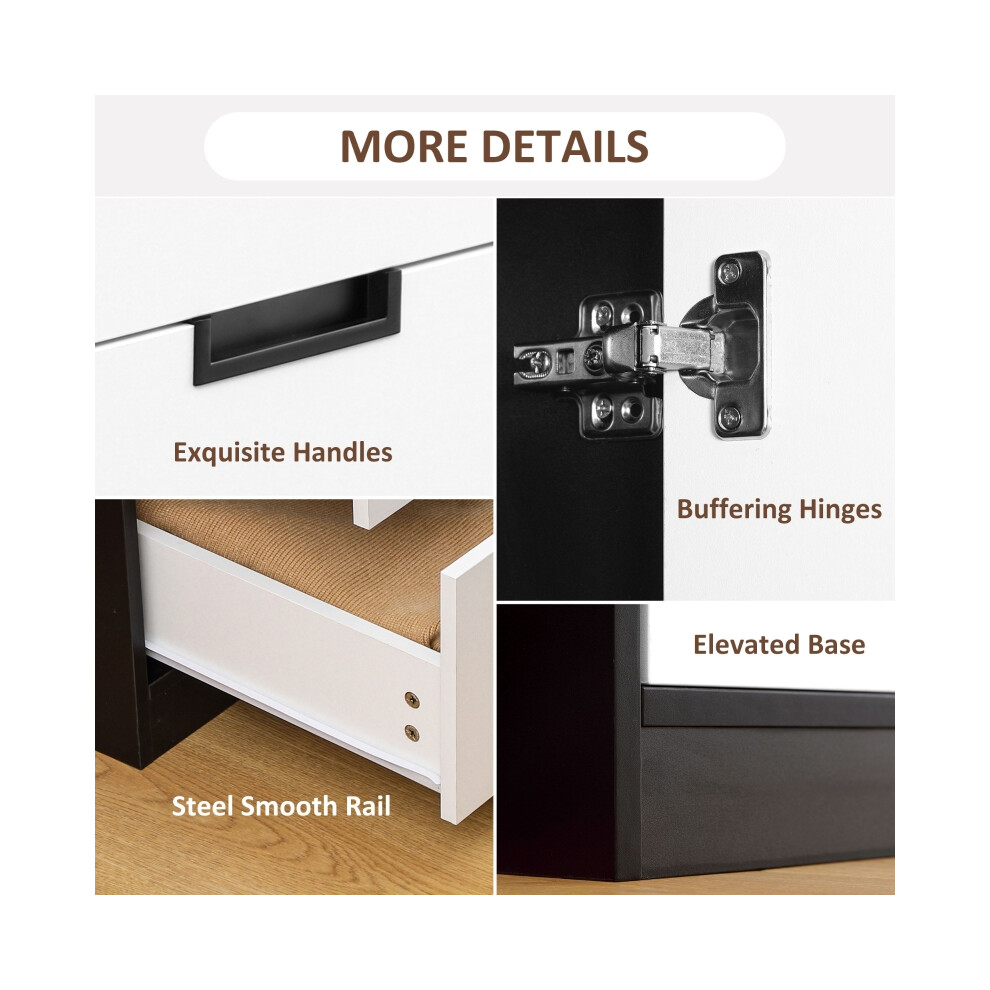 Stylish Black 2-Door Wardrobe Bedroom Storage with 3 Drawers and Hanging Rod Robust Construction and Elegant Design-image-OPC-PMXD8N8-NEW