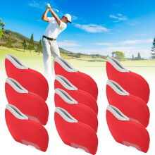 10 Stück Golf-Eisenputter-Kopfhauben mit durchsichtiger Fenster, Rot