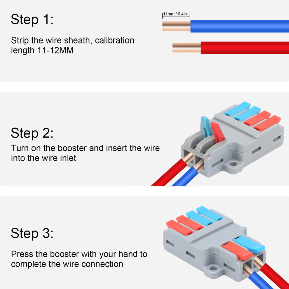 10Pcs Multi Function Cable Connector Terminals, 2 In 4 Out, 250V 32A 4941360236547