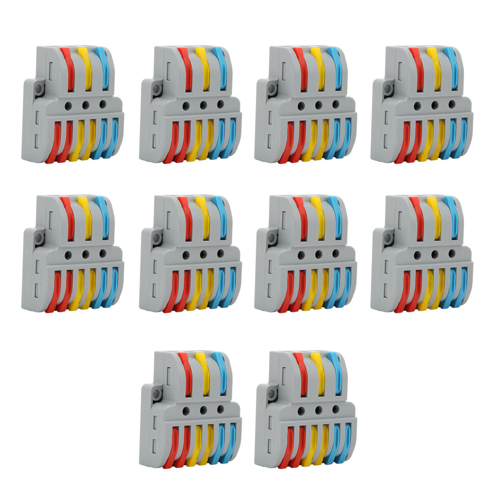 10Pcs Wire Block Clamp Terminal 3-In-6-Out, 32A, Abs, Lt-633 4641360236058