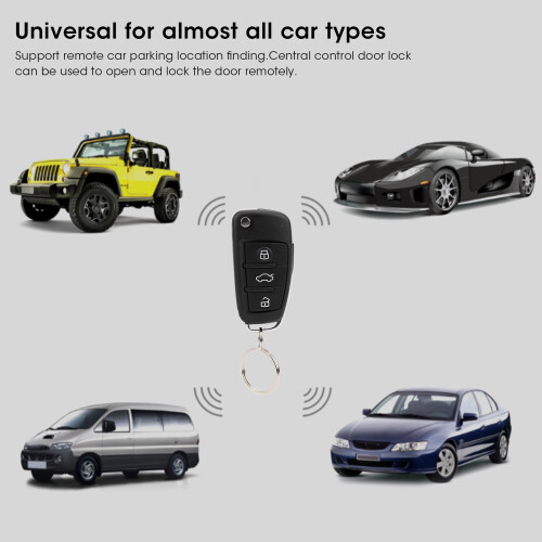 Universal Keyless Central Lock Kit 12V Black with LED, 80m Remote 2