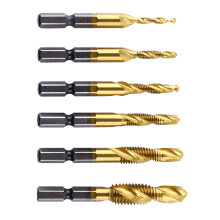 6Pcs High Speed Steel Composite Tap Drill and Tap Drill-Long