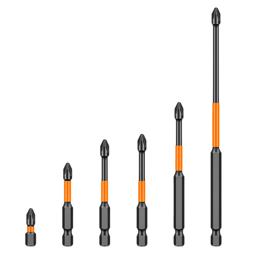 6Pcs Screwdriver Bit Hexagonal Shank Impact Electric Drill Bit