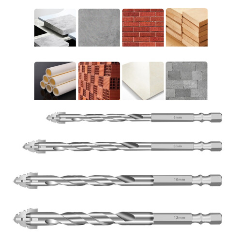4Pcs High Precisions Eccentric Drill Bits for Glass Ceramic and 1