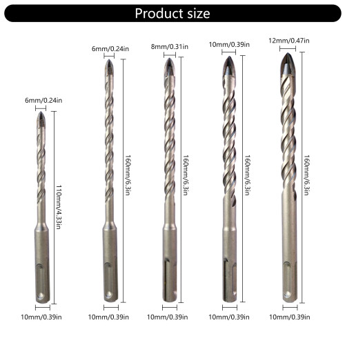 Versatile Drill Bit Porcelain Drill Bit High Wear-10x160mm 2