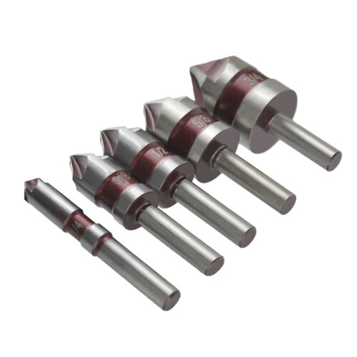 5pcs Chamfering Tool Set with 5% Cobalt Content and Round Shank