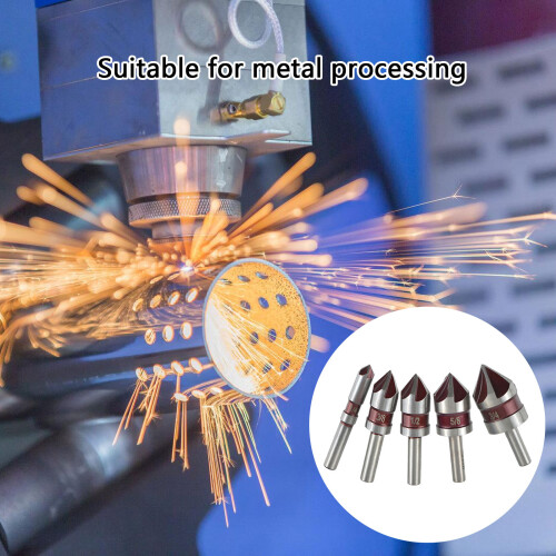 5pcs Chamfering Tool Set with 5% Cobalt Content and Round Shank 1