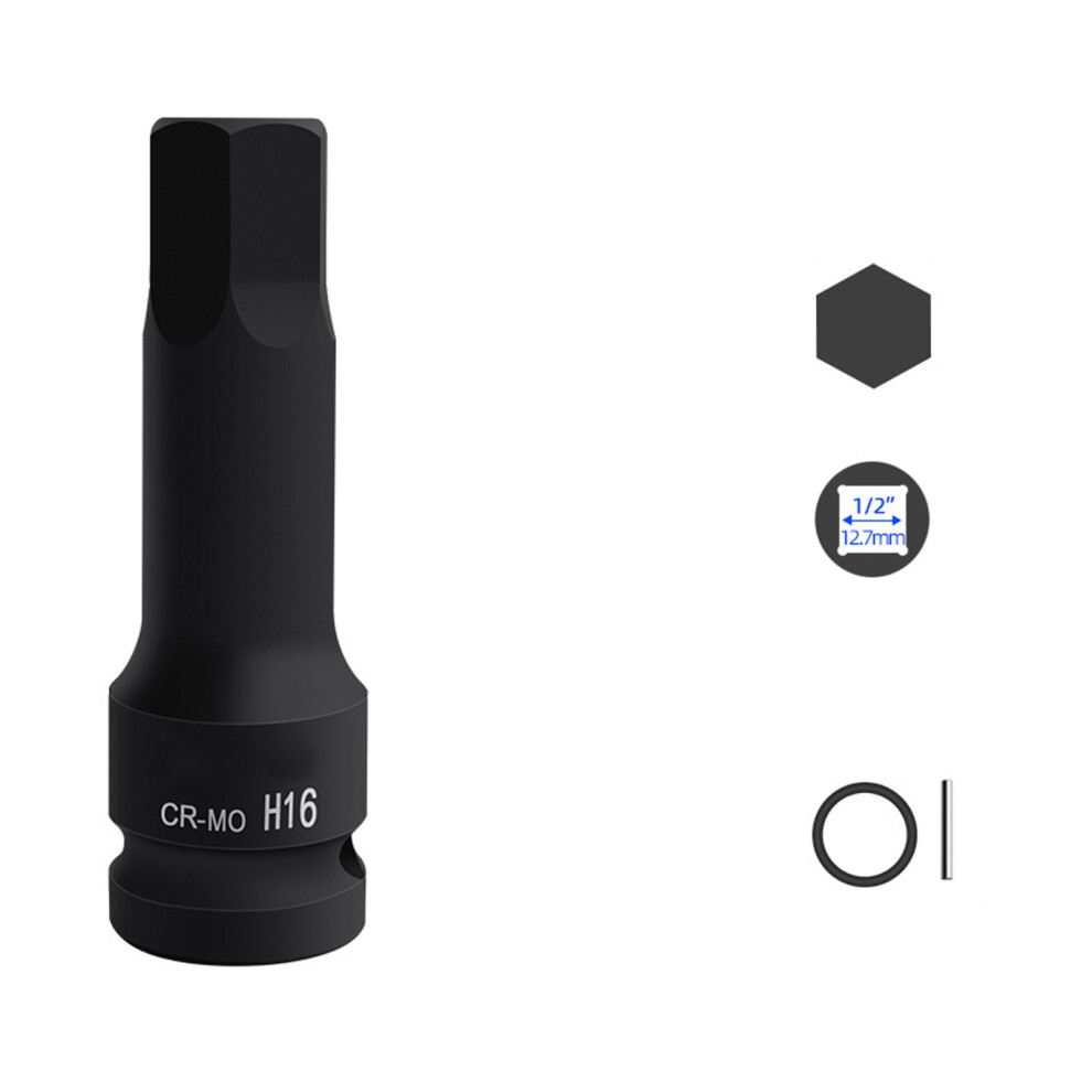 22Mm Hex Impact Bit Socket 1/2Inch Drive With Pinhole Base-H16 7754000321001