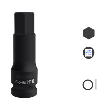 22mm Hex Impact Bit Socket for Industrial Applications Heat-H18