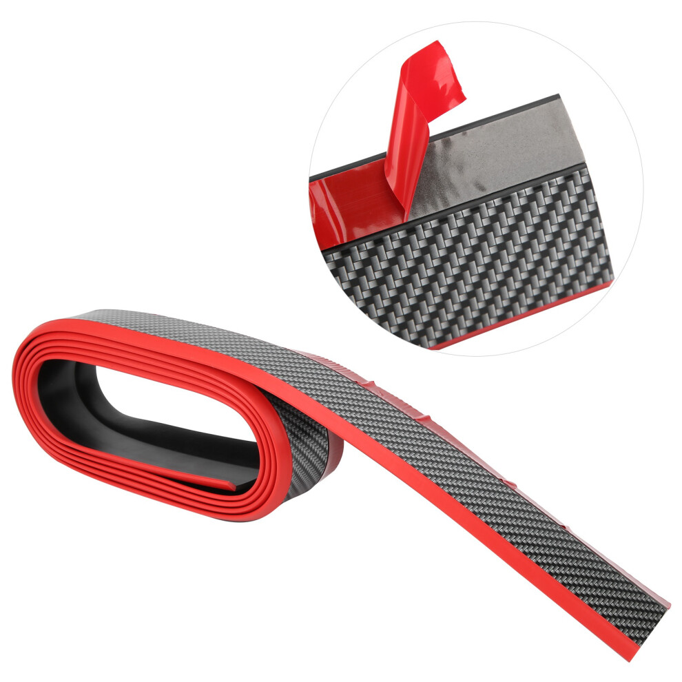 Rubber Car Bumper Lip Sticker Side Skirt Guard 2.5M Edge Red 4931360240347