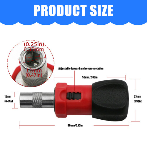 Short Handle Ratchet Driver Fit 6.35mm Bit For Accurate Work In 2