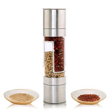 Moulin à sel et poivre 2 en 1, rotor en céramique réglable pour une mouture précise, design compact pour la cuisine ou le barbecue, corps en