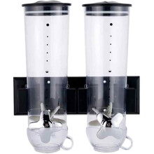 Distributeur de bonbons double pour un gain de place, fixation murale, compatible avec les grands contenants, joint en caoutchouc étanche pour une