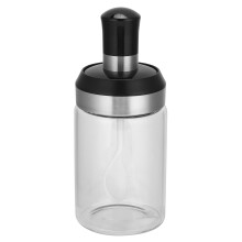 Potes transparentes para condimentos, resistentes ao calor, em vidro para especiarias, ideais para rápida identificação de temperos, armazenamento