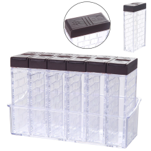 Pots à épices transparents, flacons d'assaisonnement pour la cuisine, le barbecue et le camping. Corps transparent, format portable, surface lisse