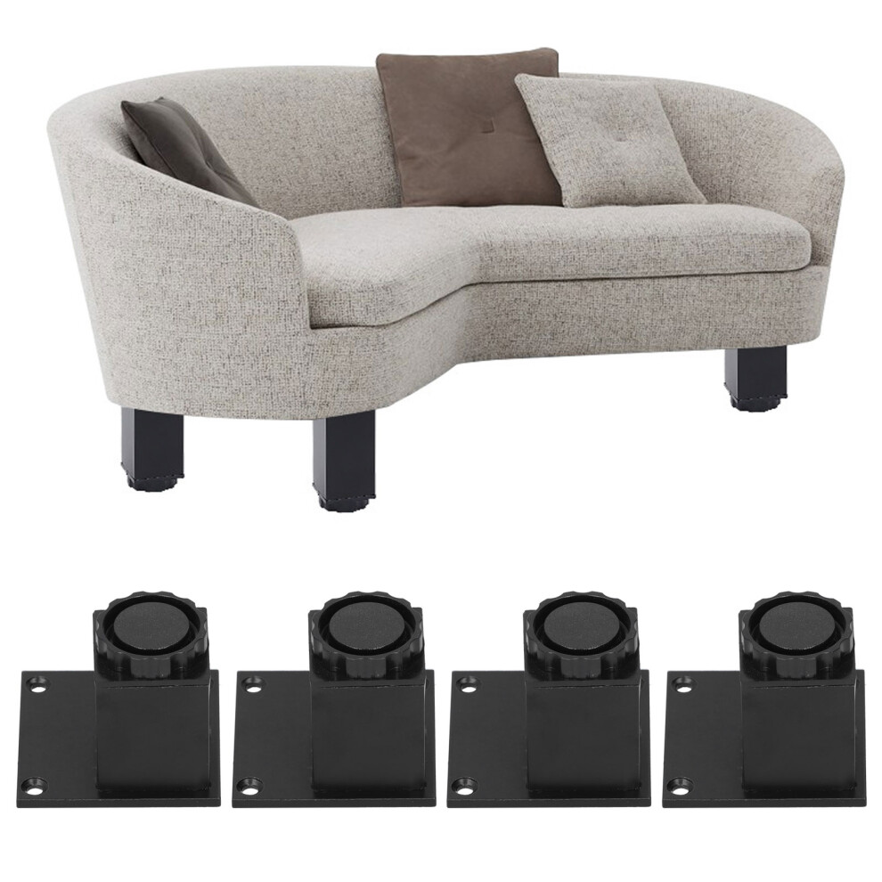 4Pcs Adjustable Aluminum Square Support Legs 60Mm For Sofa & Cabinet Furniture 7891360240648