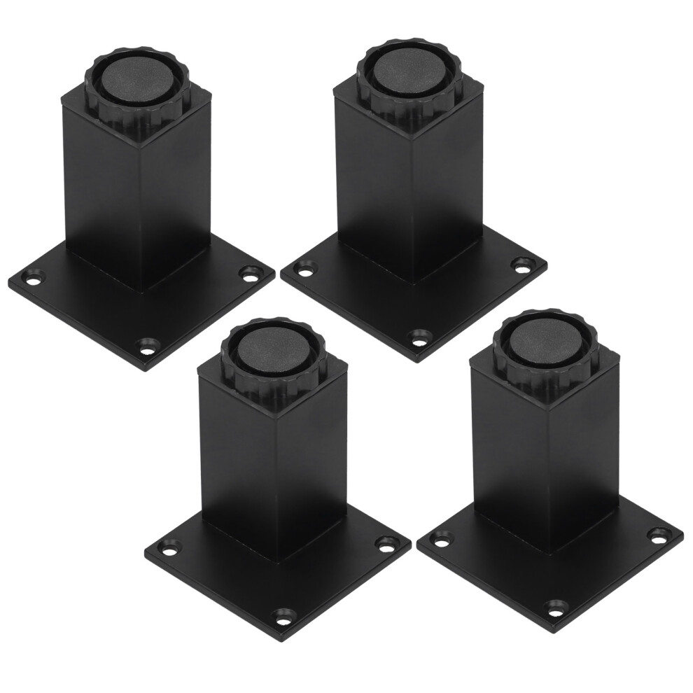 4Pcs Furniture Legs Adjustable Aluminum Alloy Square Support 80Mm Height 7891360240655