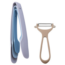 Pinça de aço inoxidável com durabilidade vitalícia, lâminas de nylon resistentes ao calor, segura para superfícies antiaderentes, cabo
