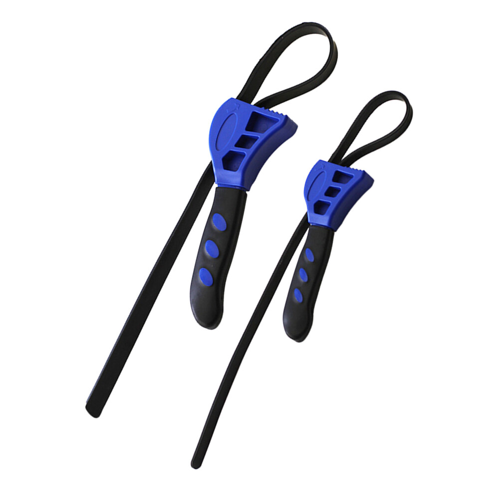 2Pcs Rubber Strap Wrench 210Mm 160Mm For Plumbing Jar Opener 7696000243177