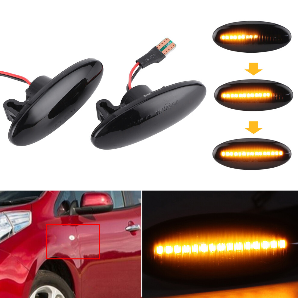 2Pcs Smoky Side Marker For Nissan Juke F15 Note E11 Amber/Light 8301360241143