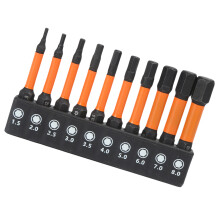 10Pcs H1.5-H8 Hex Allen Wrenches Drill Bit Set-Metric style