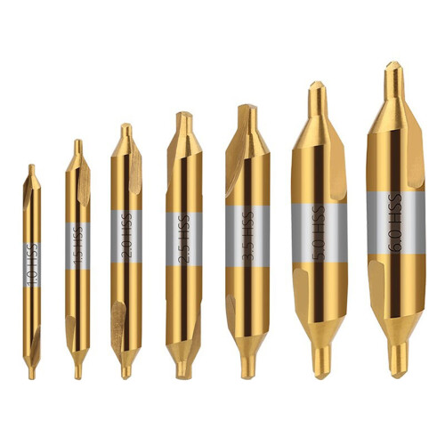 7Pcs Center Drill Bits Set High Speed Steel Center Drill Bits