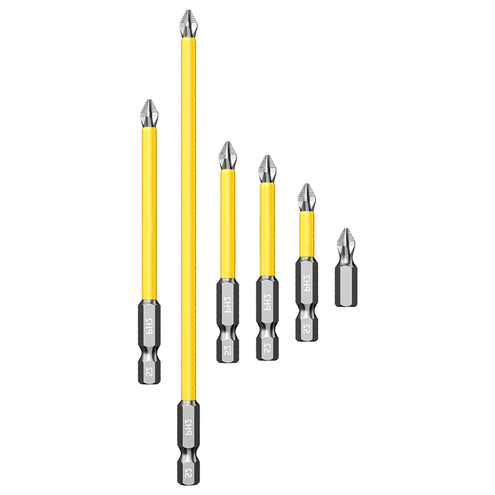 6Pcs Magnetic Impact Screwdriver Bit Set Antislip Screw 7696000243856