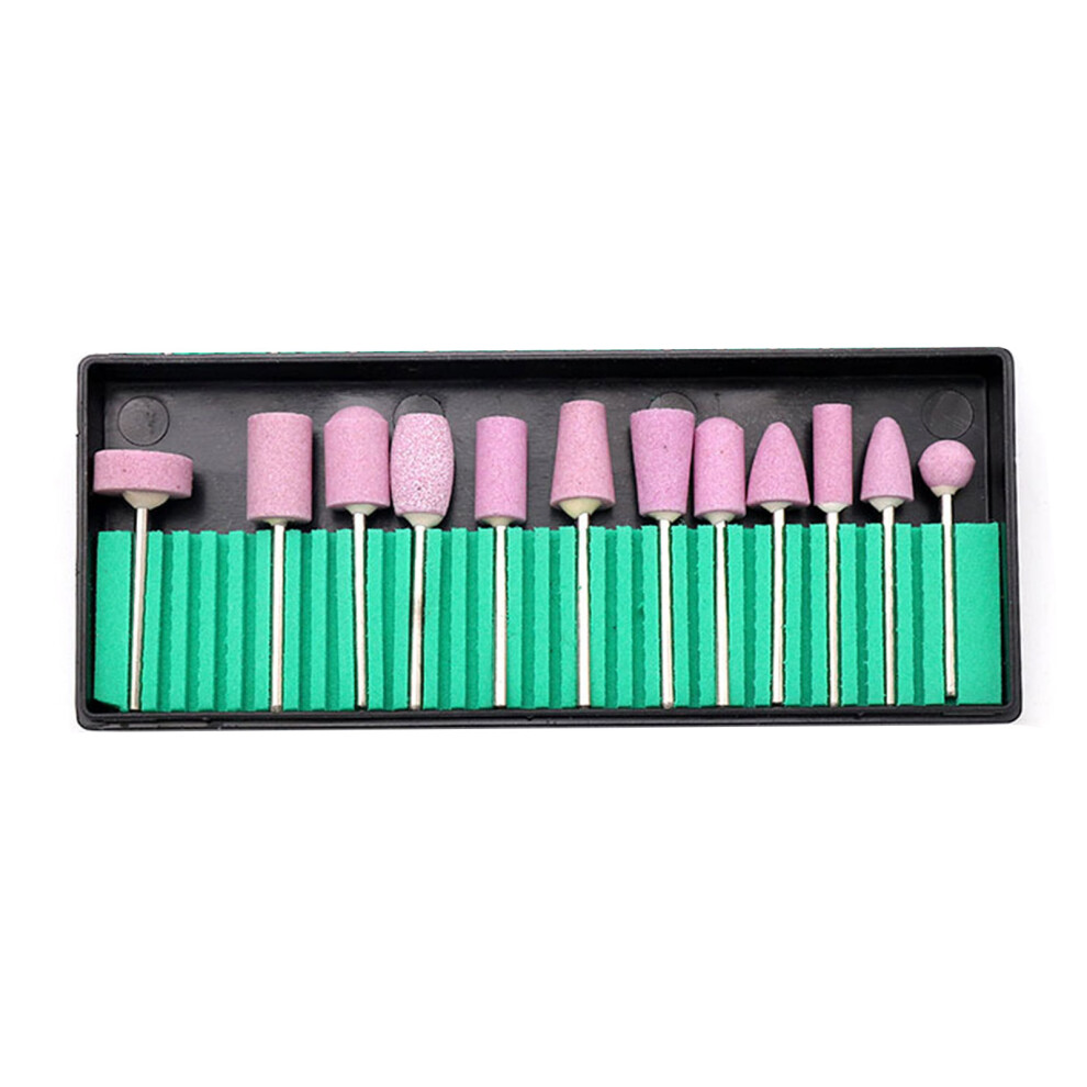 12Pcs Nail Art Grinding Polishing Head Kits for Manicure