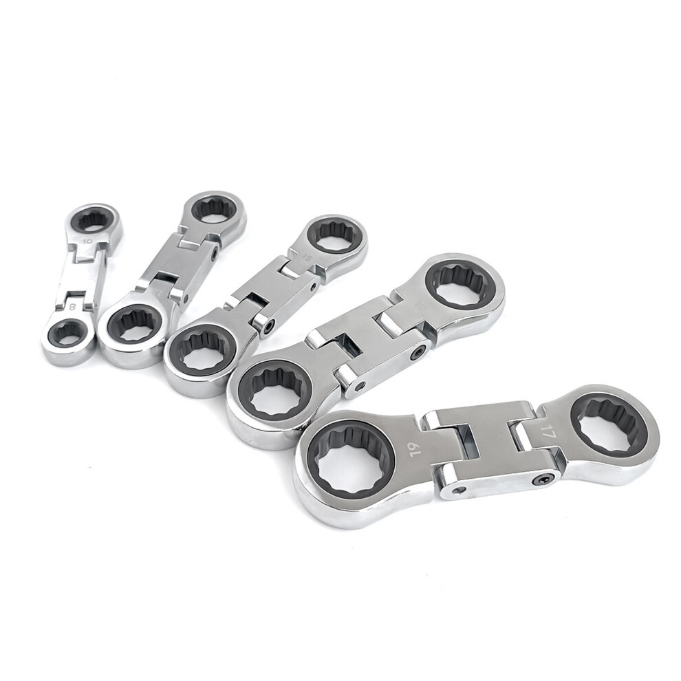5Pcs Ratcheting Wrench Flexible Head Double End-5 Piece Set 7696000245980