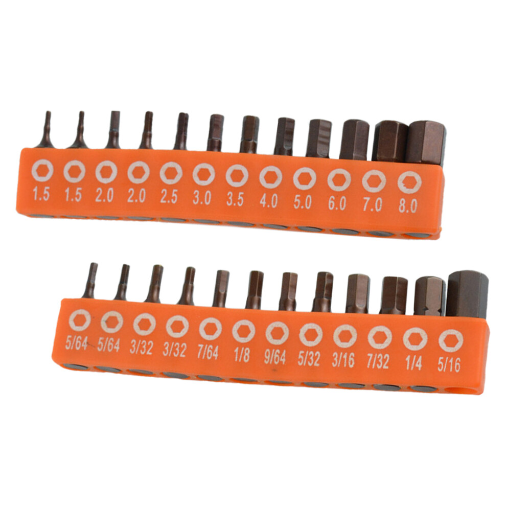 12/24Pcs 25Mm Screwdriver Bit Screw Head-24Pc Metric And Impe 7696000246406