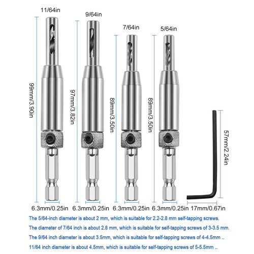 Hinge Hole Positioning Drill Bit Kit for Drills Door Window 2