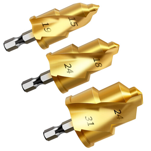 3Pcs Lifting Stepped Drill Replacement Practical Multipurpose