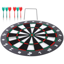 Durable 16.5in Dartboard with Soft Tip Darts - Portable & Safe